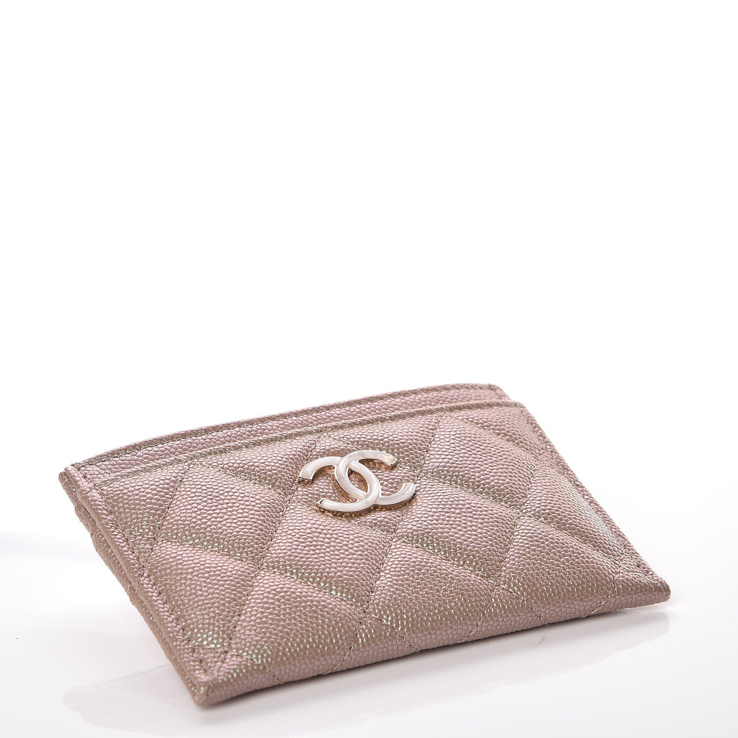 Chanel Iridescent Caviar Quilted Card Holder Beige 4 of 9