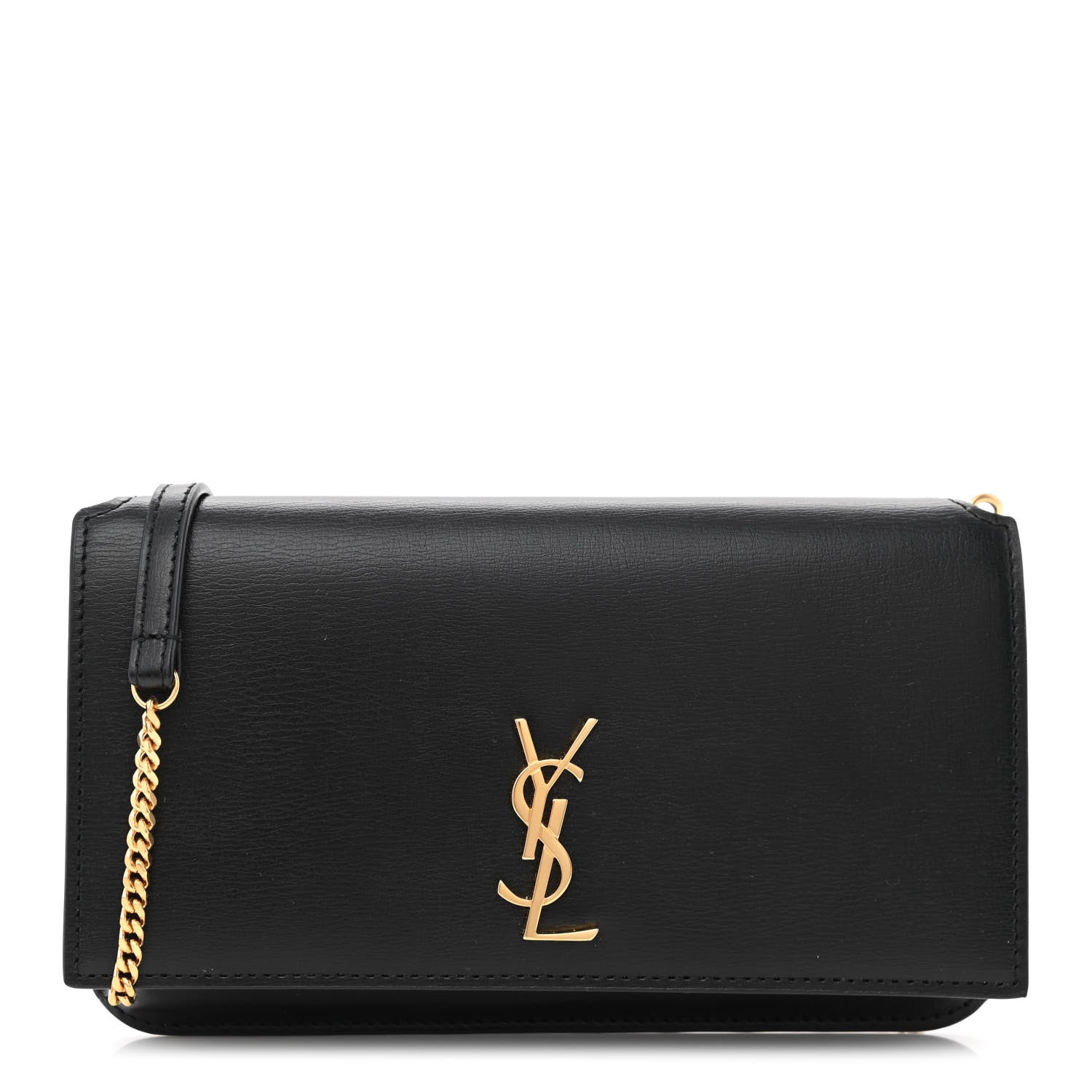 Saint Laurent Smooth Calfskin Monogram Phone Holder Crossbody Black 1 of 11