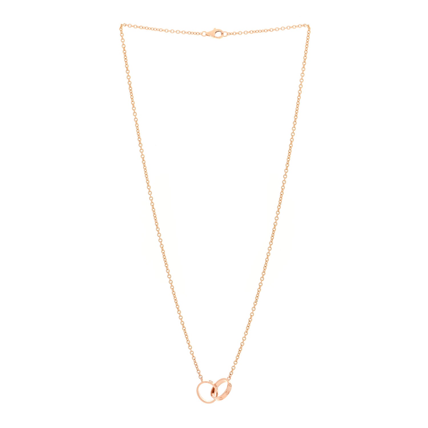 Cartier 18K Pink Gold Interlocking LOVE Necklace 3 of 5