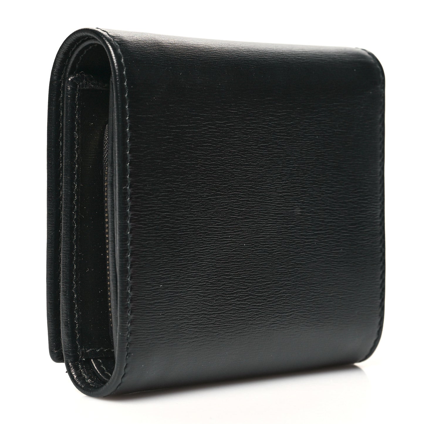 Boarded Plutone Calfskin Horsebit 1955 Flap Card Case Wallet Black