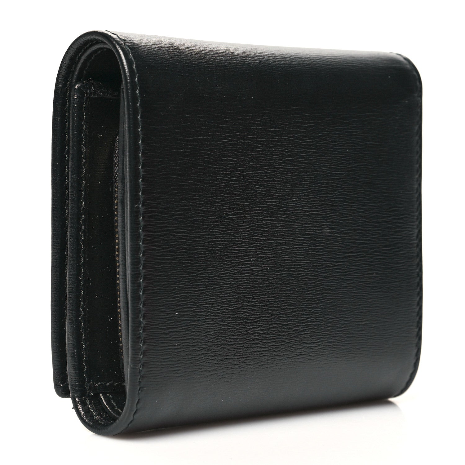 Gucci Boarded Plutone Calfskin Horsebit 1955 Flap Card Case Wallet Black 3 of 11