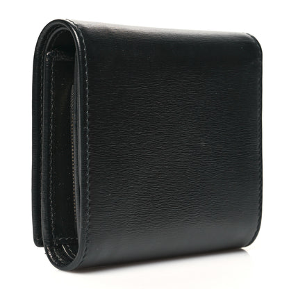 Gucci Boarded Plutone Calfskin Horsebit 1955 Flap Card Case Wallet Black 3 of 11