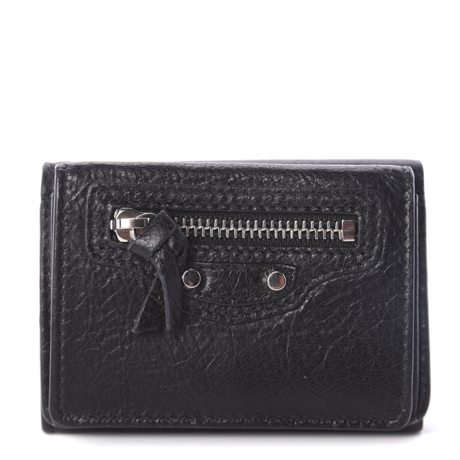 Balenciaga Agneau Classic Silver Hardware Mini Wallet Black 1 of 6
