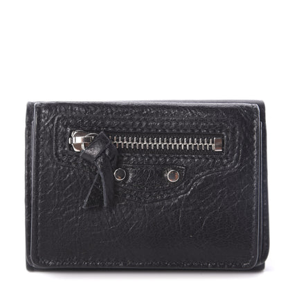 Balenciaga Agneau Classic Silver Hardware Mini Wallet Black 1 of 6