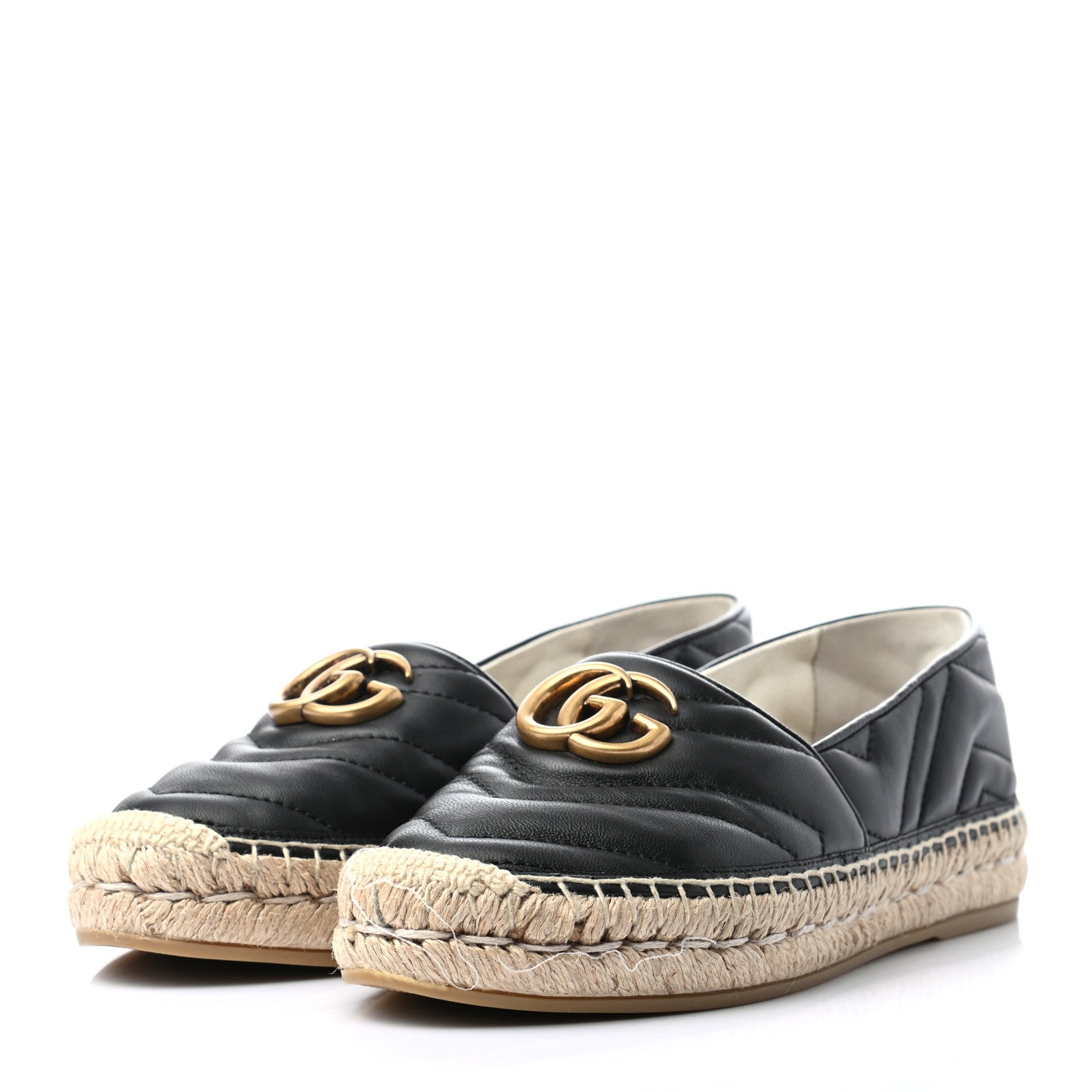 Gucci Nappa Matelasse GG Marmont Espadrilles 36.5 Black 2 of 9