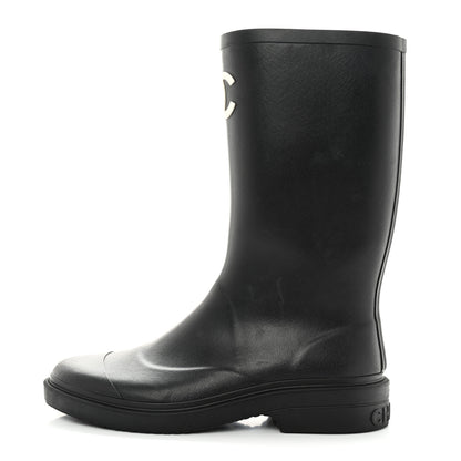 Chanel Caoutchouk CC High Boots 40 Black 1 of 9