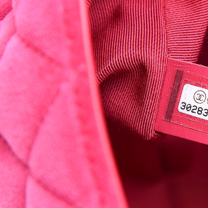 Chanel Velvet Quilted Mini Square Pearl Crush Flap Fuchsia 7 of 10