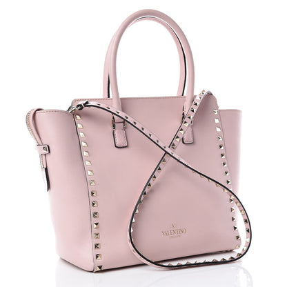 Valentino Garavani Vitello Rockstud Double Handle Tote Water Rose 3 of 13