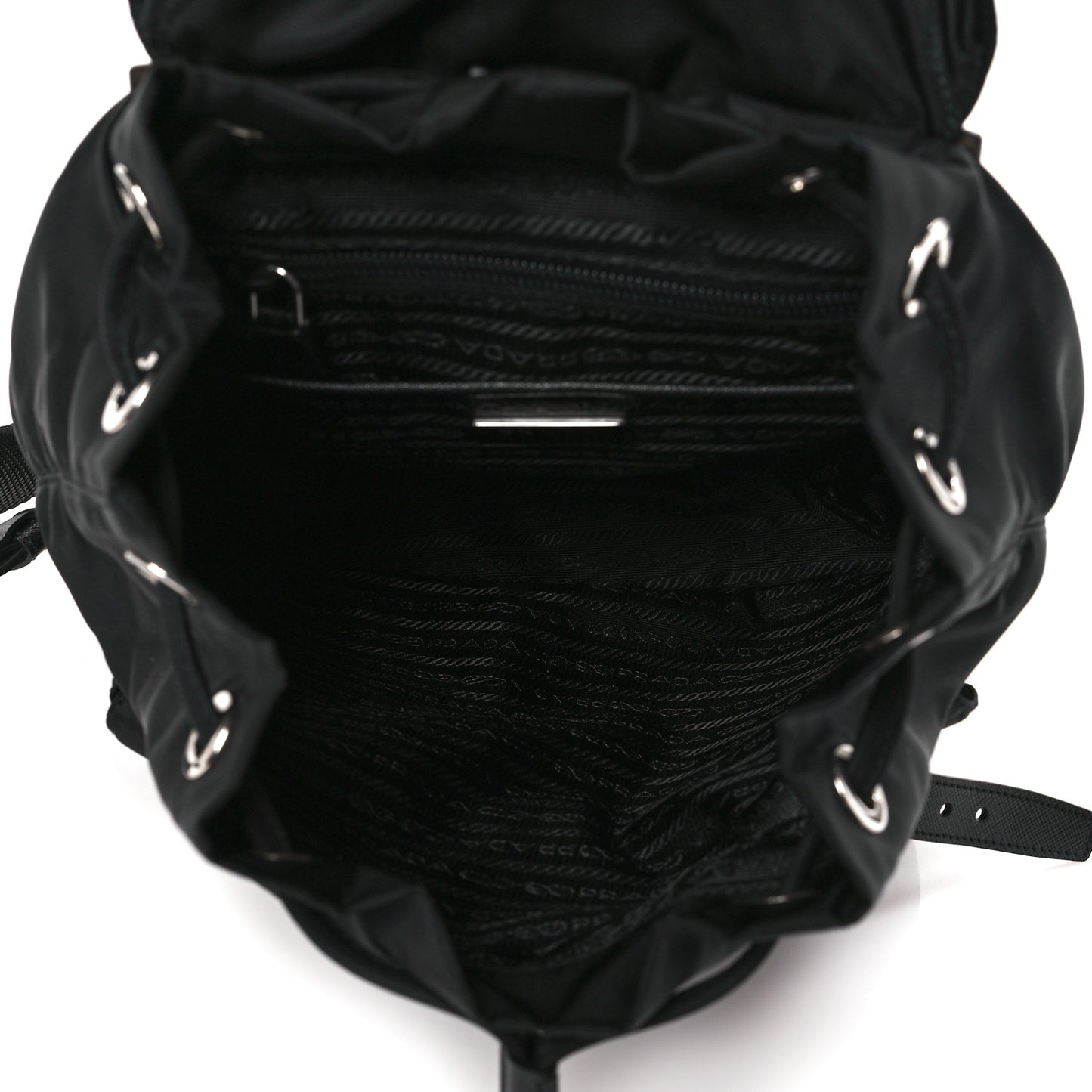 Tessuto Nylon Saffiano Small Backpack Black