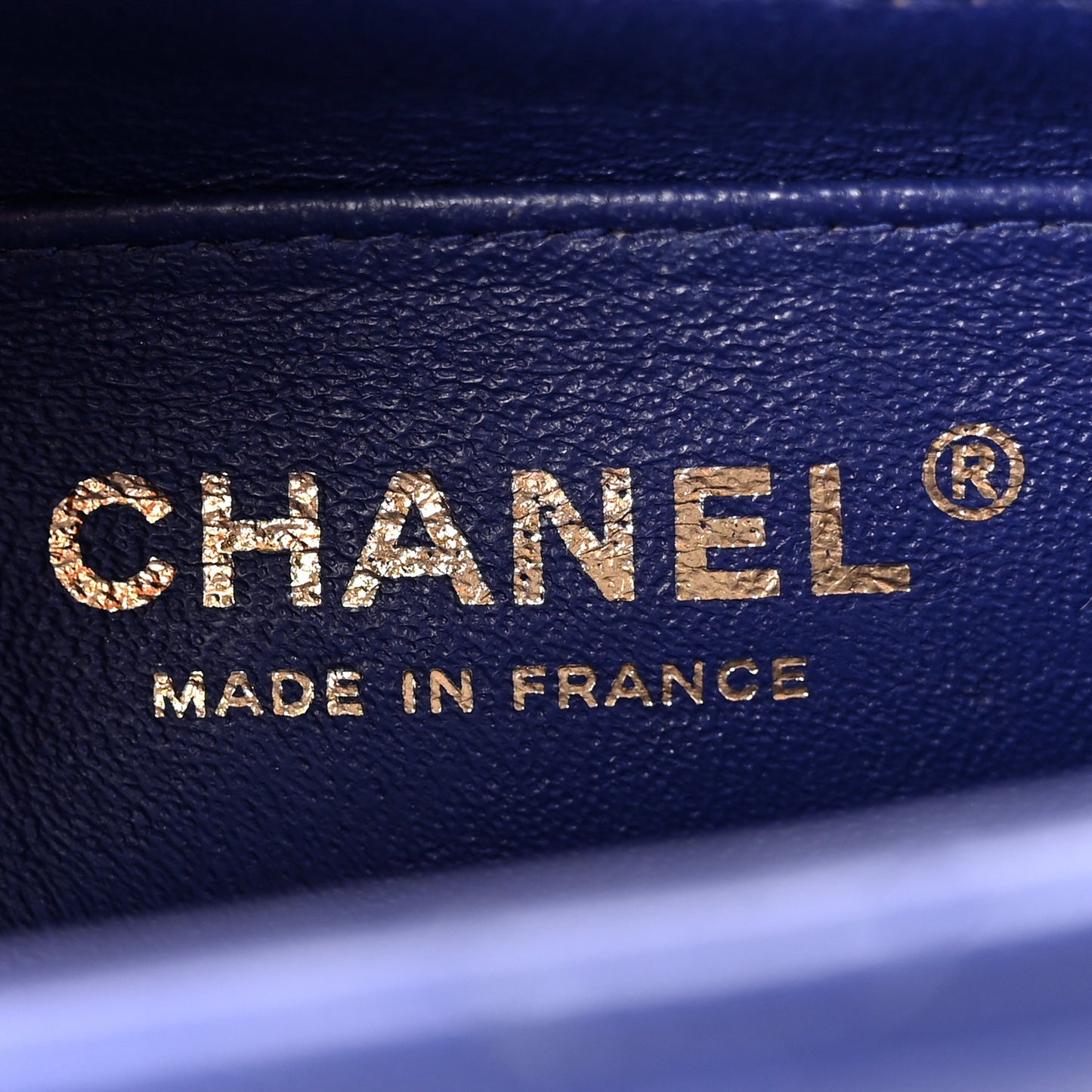 Lambskin Chevron Quilted Mini Rectangular Flap Blue