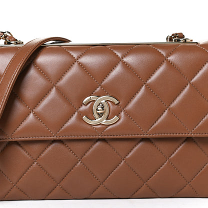 Chanel Lambskin Quilted Medium Trendy CC Flap Light Brown 10 of 12