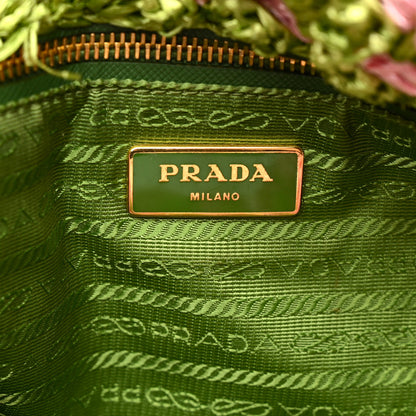 Prada Raffia Crochet Bi-Color Small Tote Prato Rosa 6 of 11