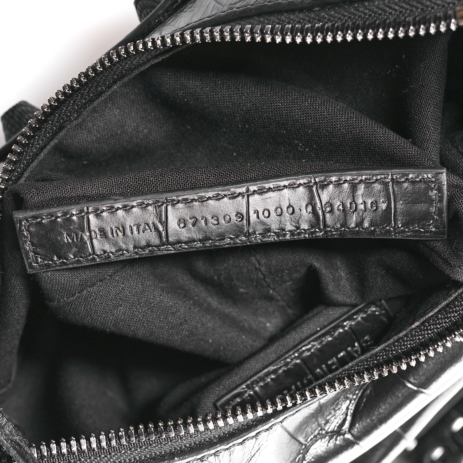 Balenciaga Extra Supple Calfskin Crocodile Embossed Monochrome Le Cagole Shoulder Bag XS Black 8 of 11
