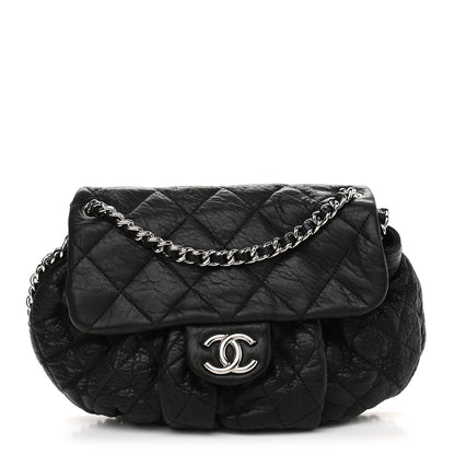 Chanel Washed Lambskin Quilted Medium Chain Around Messenger Black 1 of 9