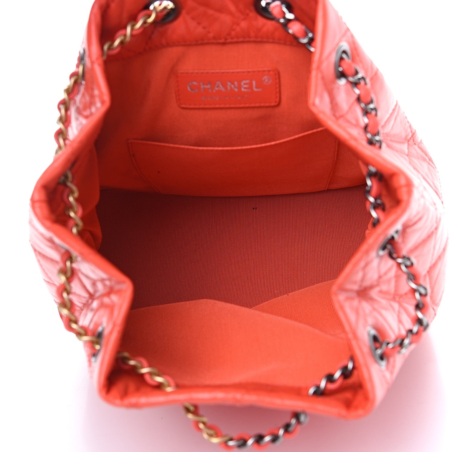 Chanel Aged Calfskin Quilted Small Gabrielle Backpack Orange 4 of 8