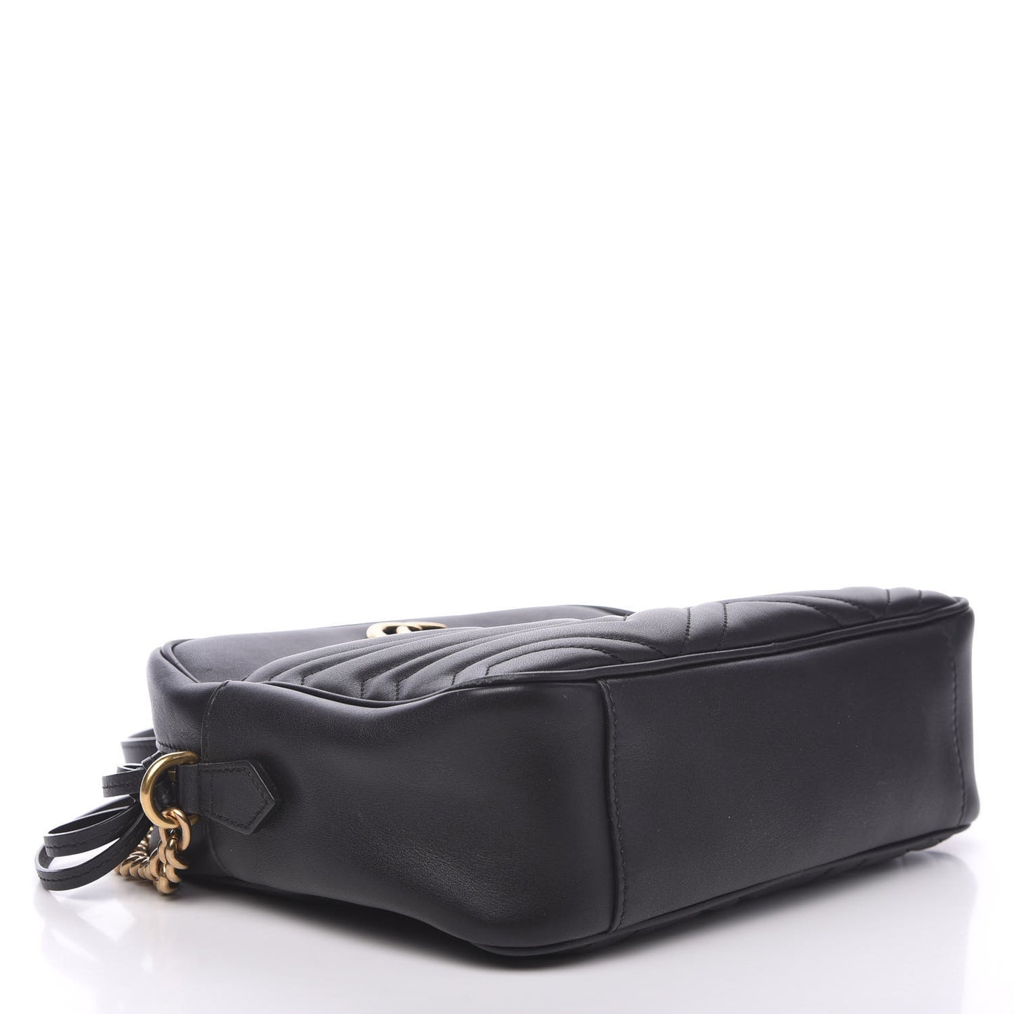 Calfskin Matelasse Medium GG Marmont Chain Shoulder Bag Black