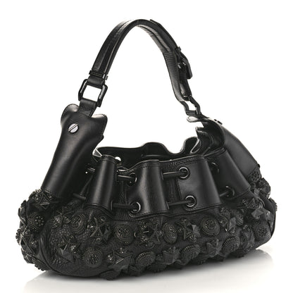 Burberry Calfskin Mason Warrior Studded Hobo Black 3 of 9
