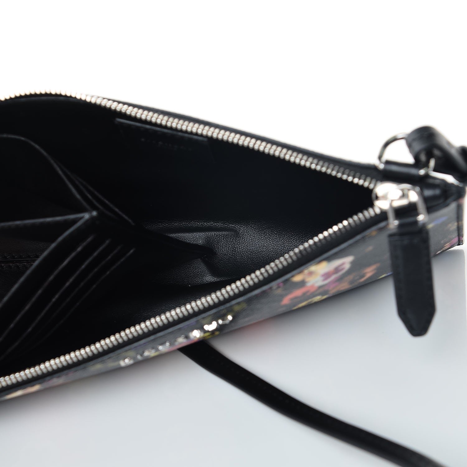 Givenchy Textured Coated Canvas Pansy Print Iconic Pouch Crossbody Black Multicolor 5 of 7