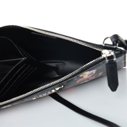 Givenchy Textured Coated Canvas Pansy Print Iconic Pouch Crossbody Black Multicolor 5 of 7