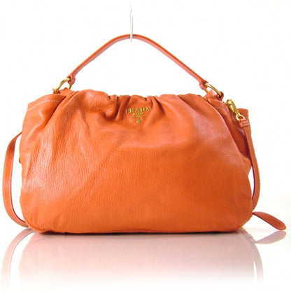 Prada Cervo Deerskin Pleats Hobo Corallo 1 of 11