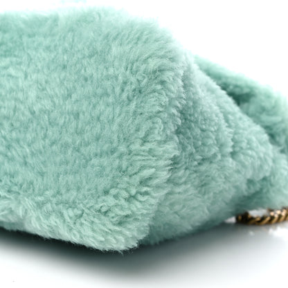 Saint Laurent Merino Shearling Lambskin Quilted Small Loulou Puffer Monogram Chain Satchel Iced Mint 9 of 9