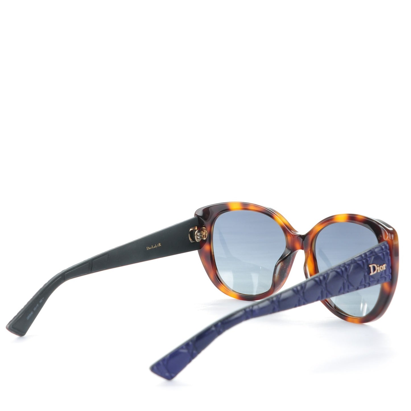 Lambskin Cannage Dior Lady 1R Sunglasses Havana Purple