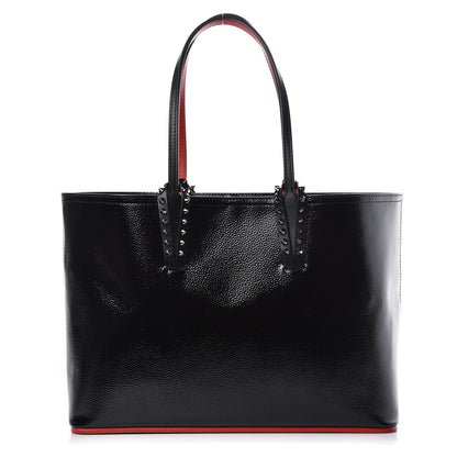 Christian Louboutin Patent Calfskin Spikes Small East West Cabata Tote Black 1 of 10
