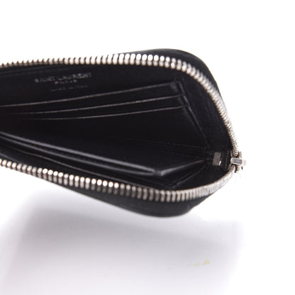 Saint Laurent Calfskin Rider California Zipped Coin Pouch Wallet Black 5 of 8