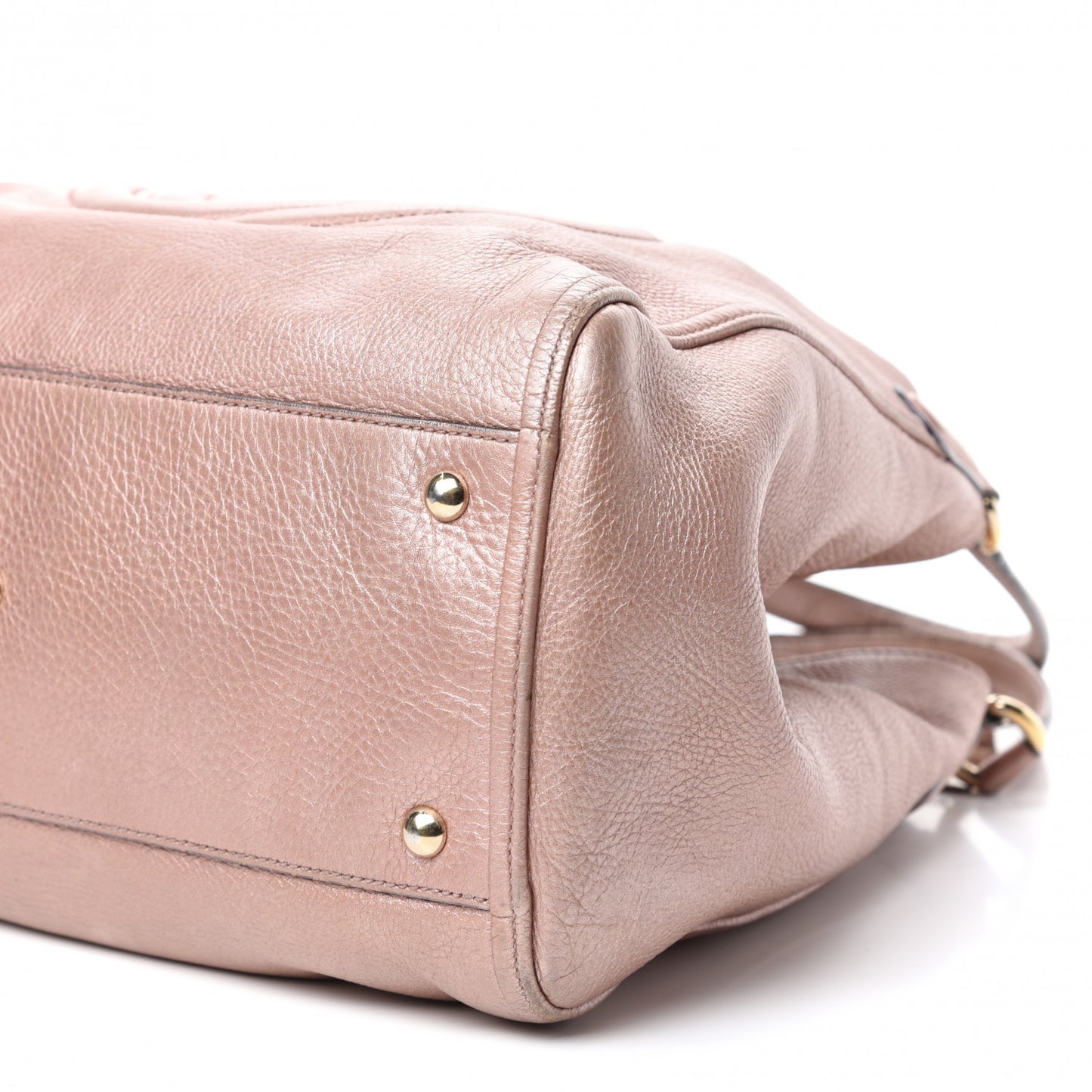 Metallic Pebbled Calfskin Medium Soho Shoulder Bag Pink