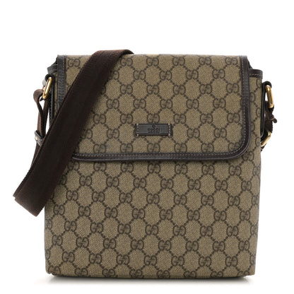 Gucci GG Plus Monogram Small Flap Messenger Bag Beige Dark Brown 1 of 12