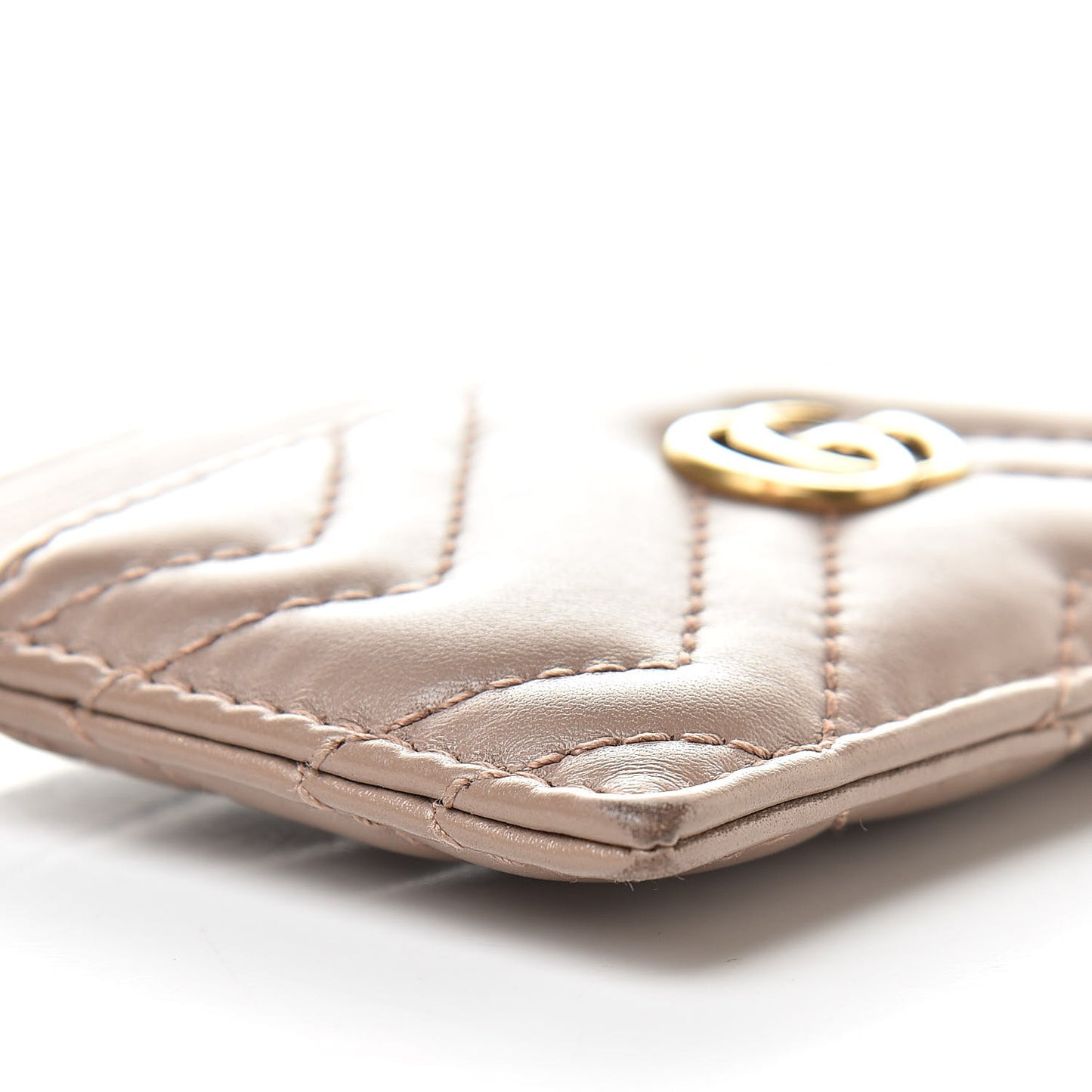 Calfskin Matelasse GG Marmont Card Holder Porcelain Rose