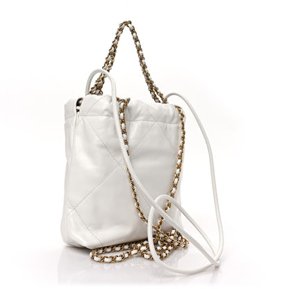 Chanel Shiny Calfskin Quilted Mini Chanel 22 White 3 of 9