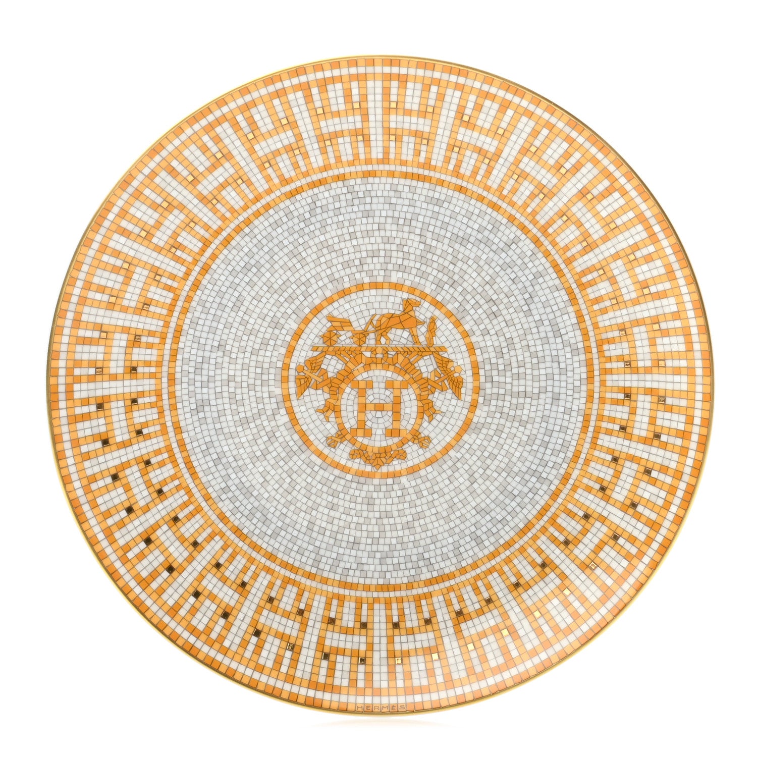 Hermes Porcelain Mosaique au 24 Dessert Plate 8.3 1 of 5