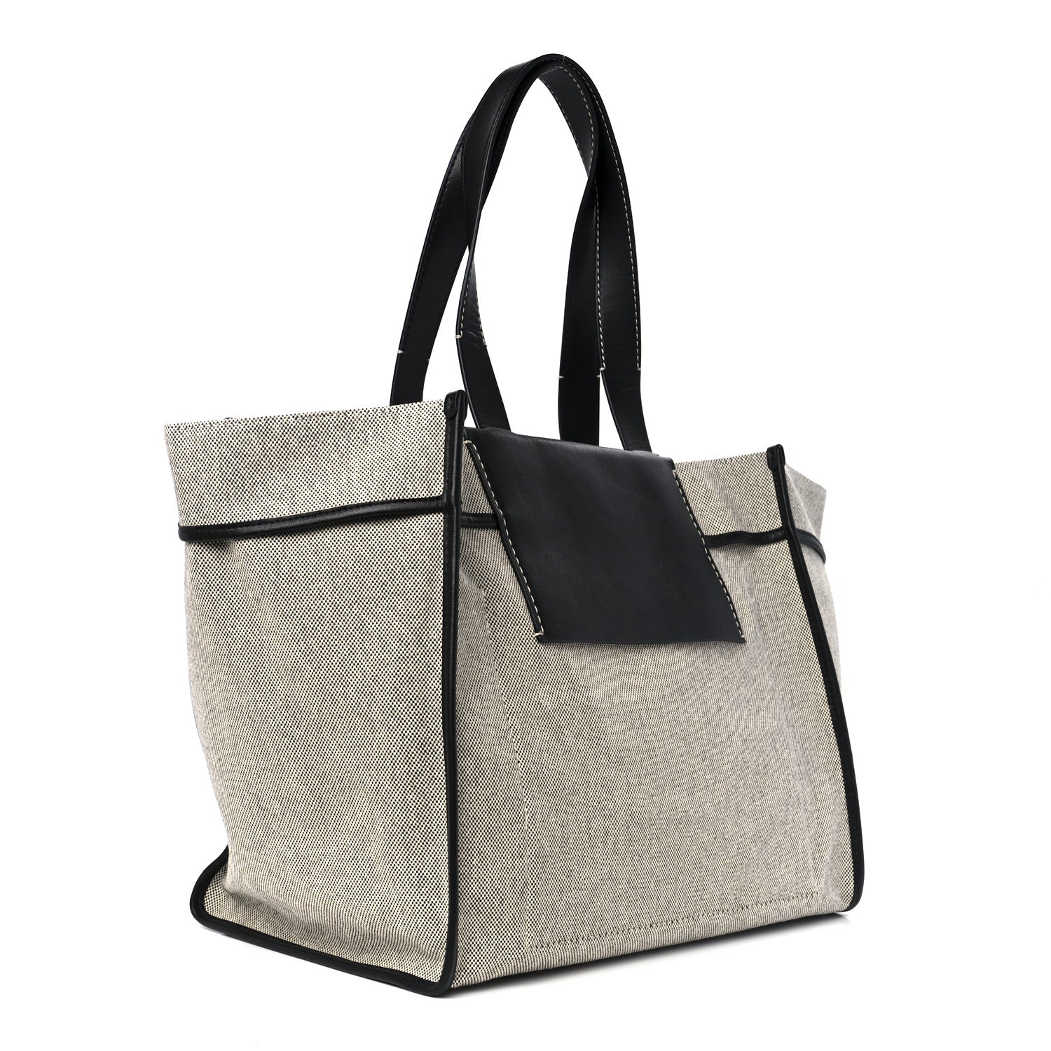 Proenza Schouler Canvas Calfskin XL Morris Tote Optic White Black 3 of 12