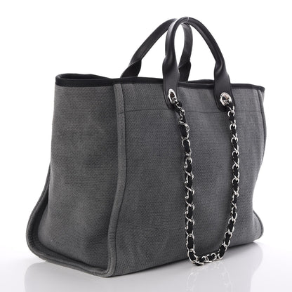 Chanel Canvas Large Deauville Tote Grey 4 of 8