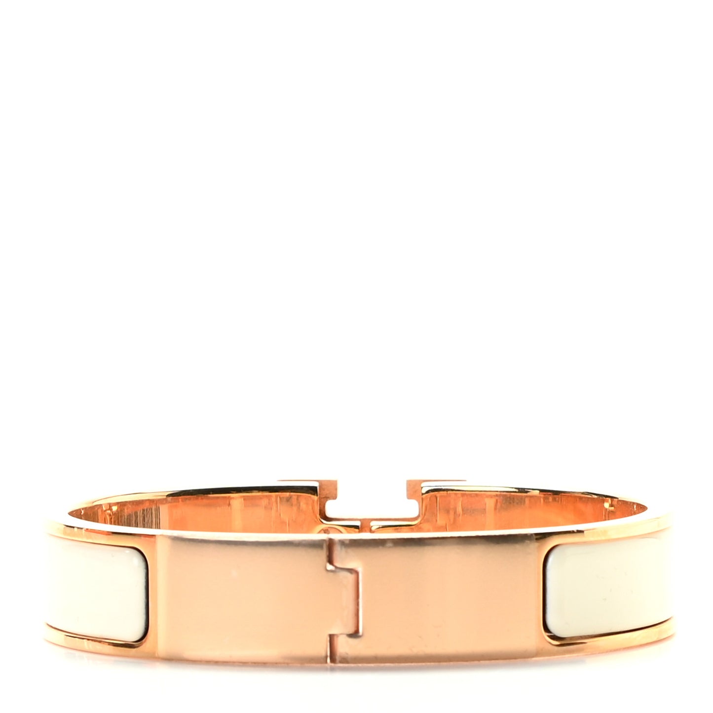 Enamel Narrow Clic Clac H Bracelet PM Craie