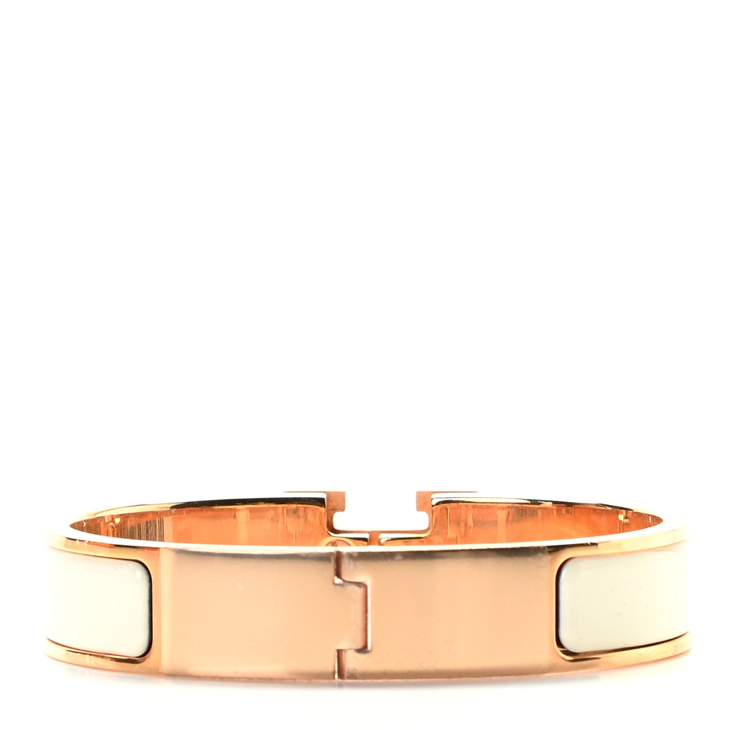 Hermes Enamel Narrow Clic Clac H Bracelet PM Craie 4 of 5