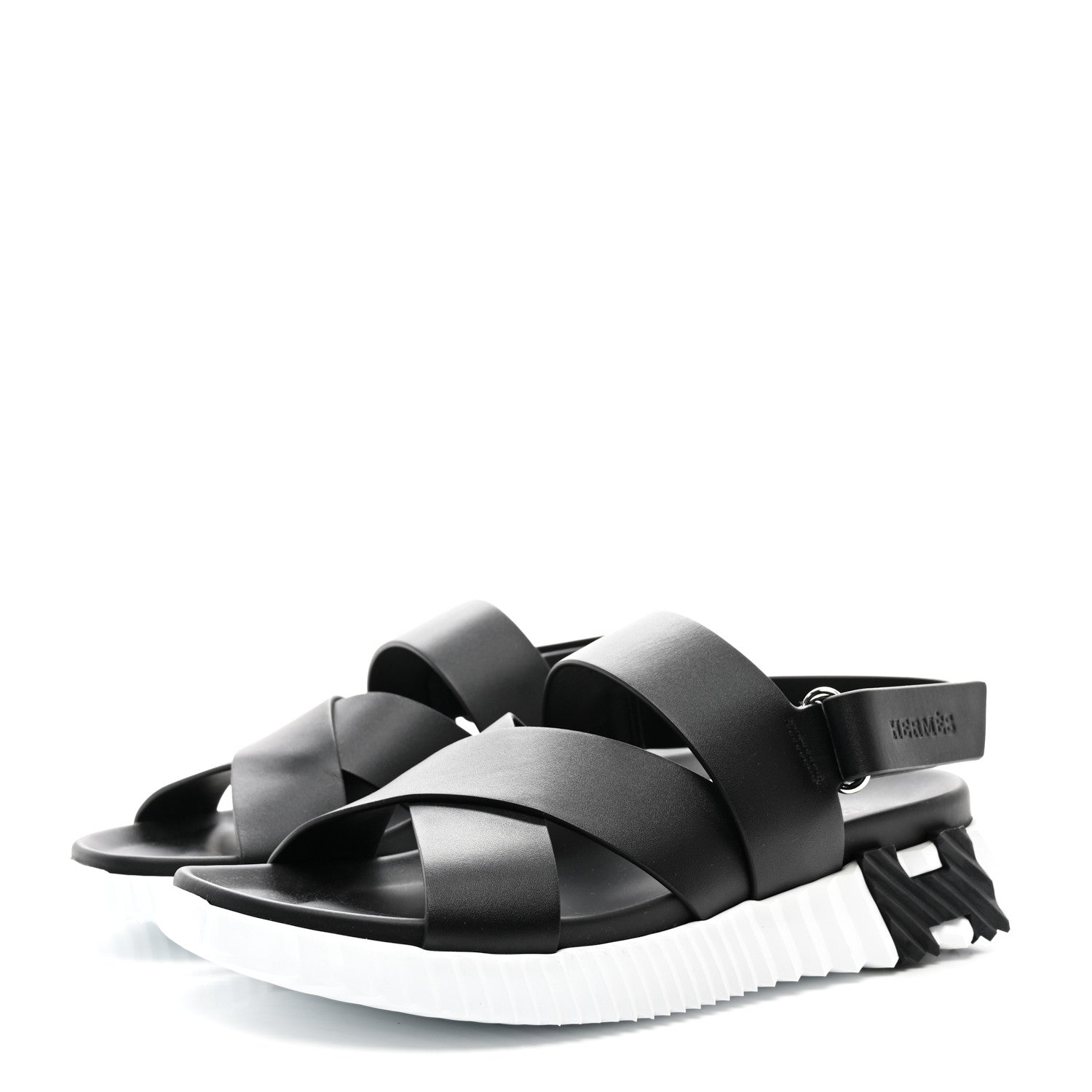 Hermes Calfskin Womens Electric Sandals 40 Black 3 of 9