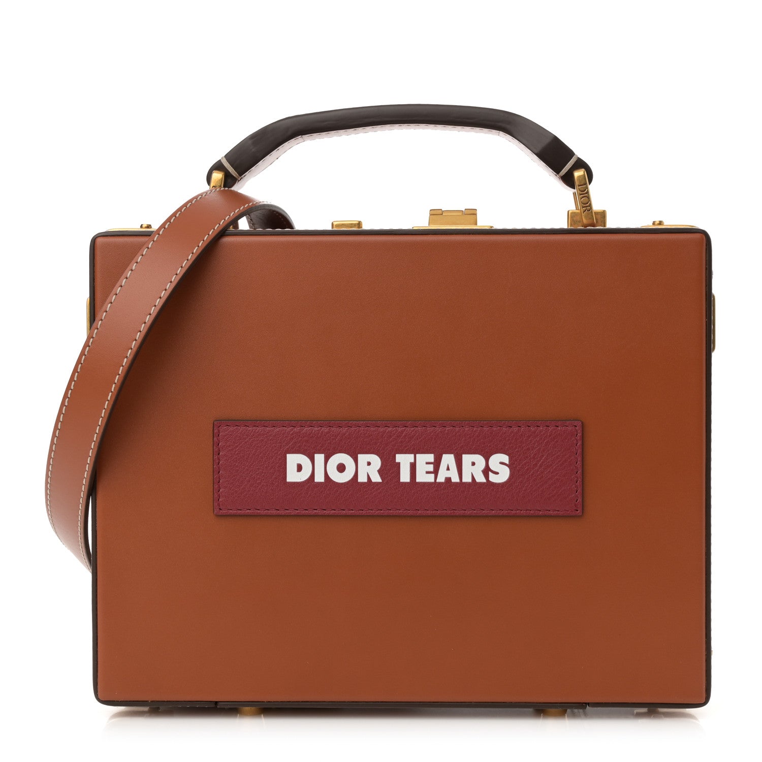 Christian Dior Calfskin Dior Tears Mini Briefcase Brown Red 1 of 10