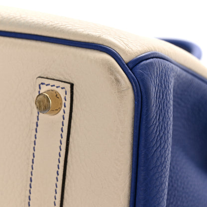 Hermes Togo Horseshoe Birkin 35 Craie Bleu Electric 14 of 20