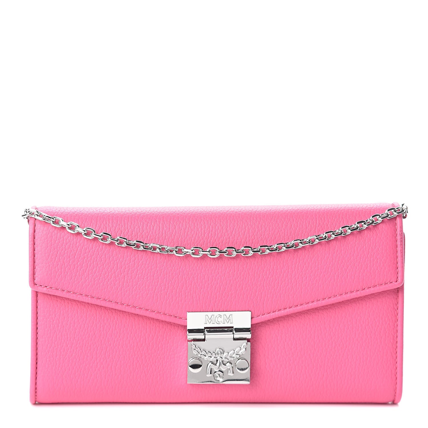 MCM Calfskin Large Patricia Wallet On Chain Pink 1 of 9