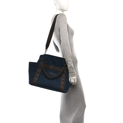 Hermes Canvas The Grooming Bag Bleu Navy Feu 3 of 10