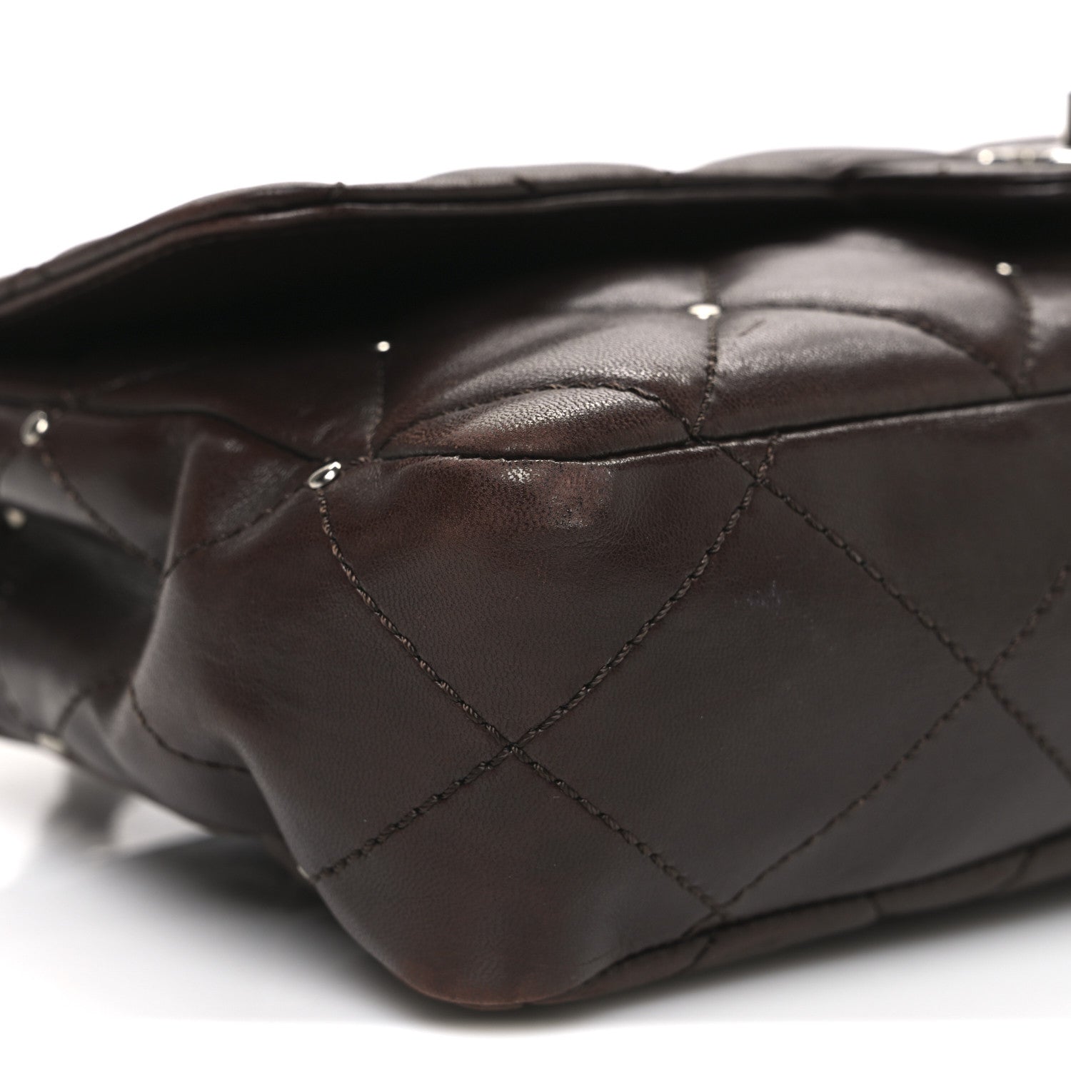 Chanel Lambskin Studded Medium Flap Brown 9 of 12