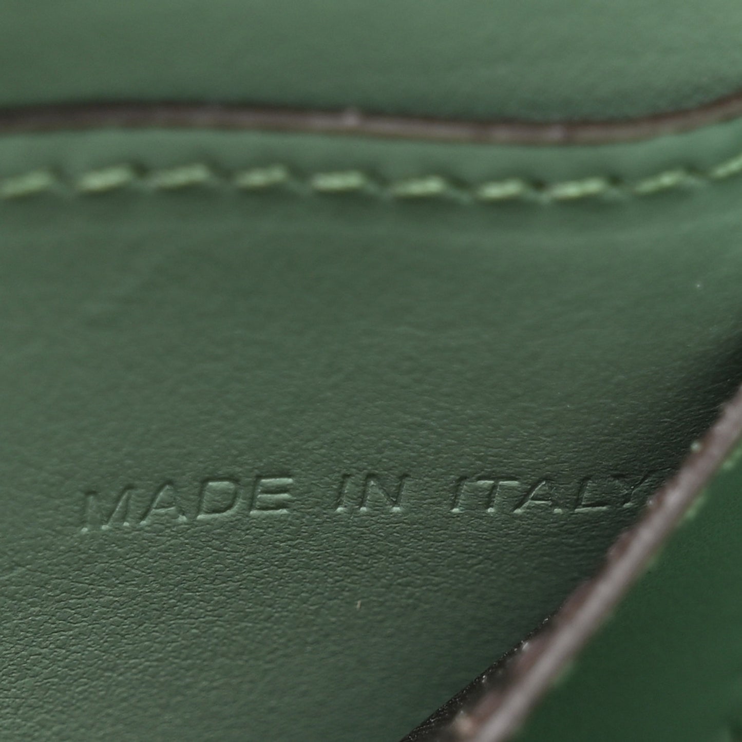 Calfskin Striped Texture FF Peekaboo I See U X Cross Satchel Green Island