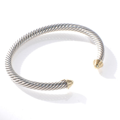 David Yurman Sterling Silver 14K Yellow Gold 5mm Cable Classics Bracelet 3 of 4