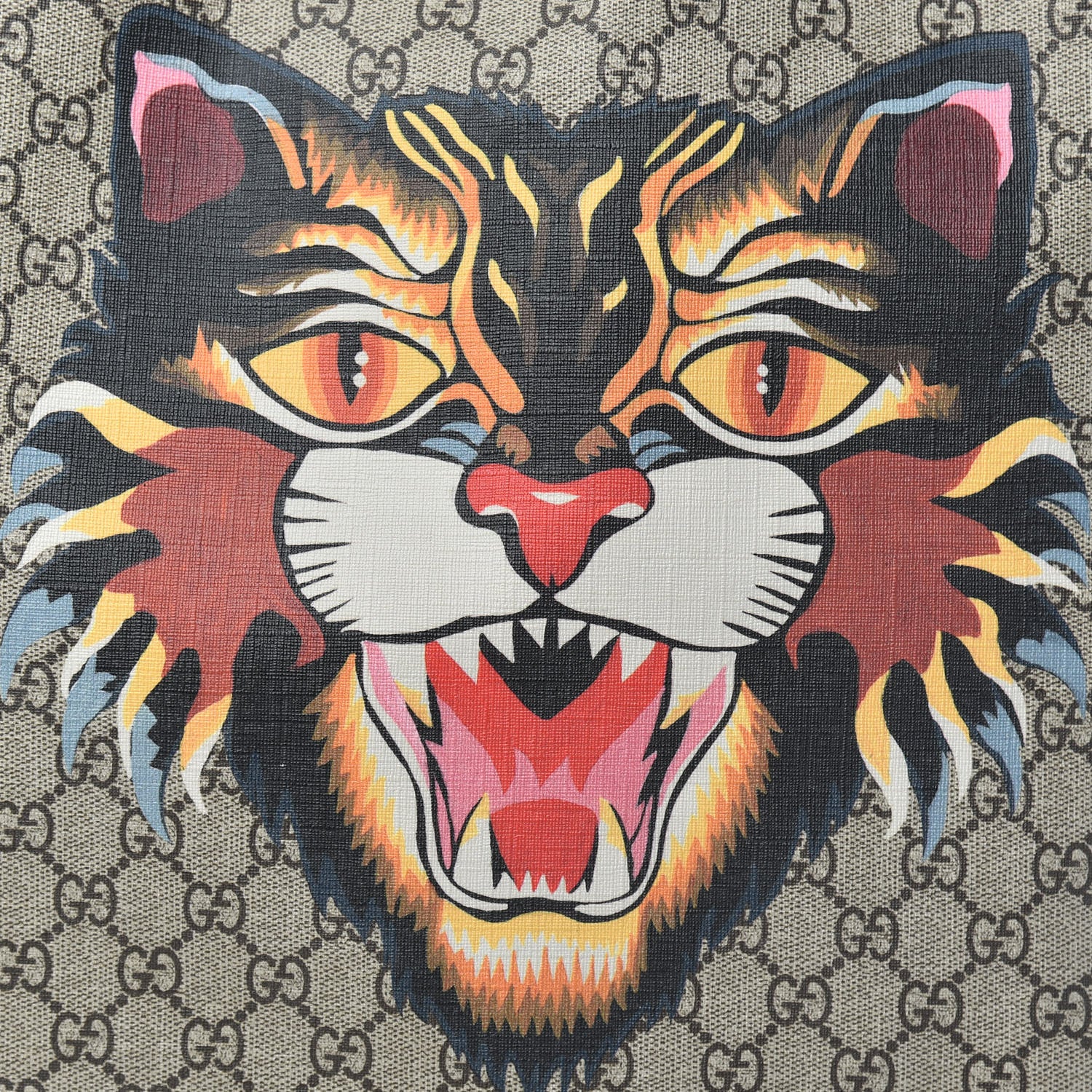 Gucci GG Supreme Monogram Angry Cat Drawstring Backpack 9 of 10