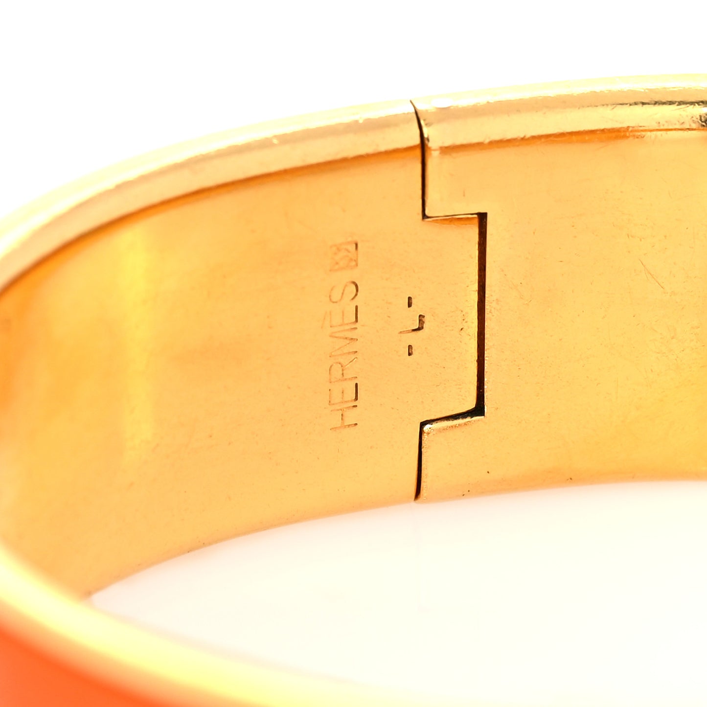 Enamel Wide Clic Clac H Bracelet GM Orange