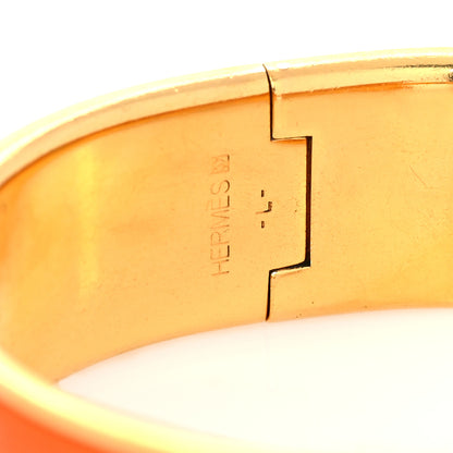 Hermes Enamel Wide Clic Clac H Bracelet GM Orange 4 of 6