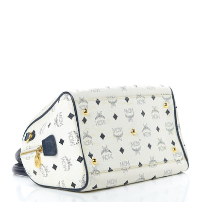 MCM Visetos Boston Satchel White 4 of 14