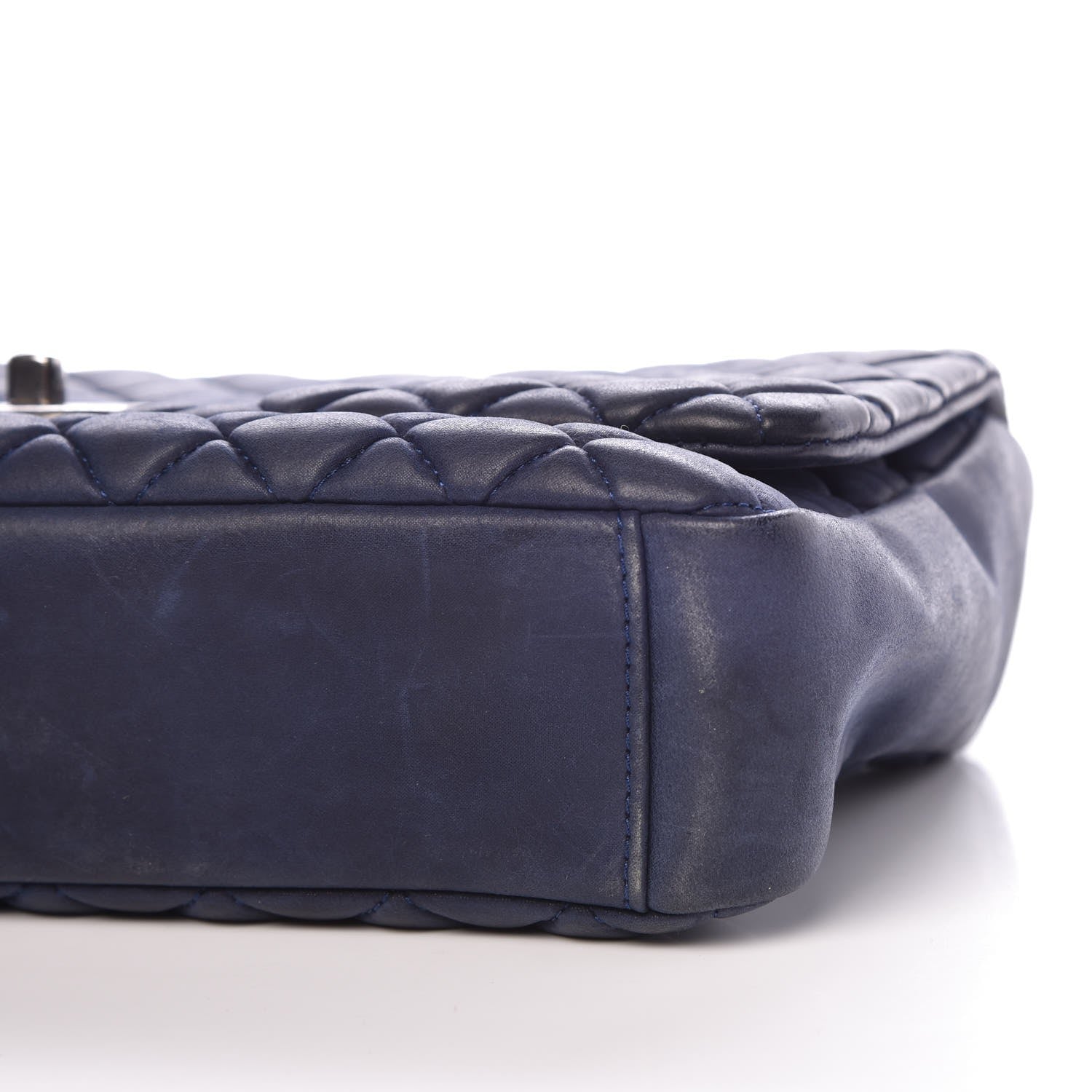Chanel Iridescent Calfskin Quilted Large New Bubble Flap Navy 9 of 10